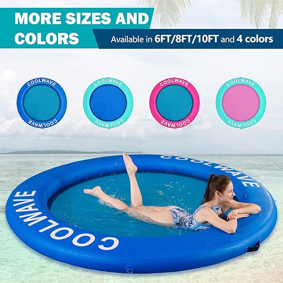 COOLWAVE Inflatable Water Hammock Floating Dock, Inflatable Raft for Family and Friends, Float Ring for Parties, Fits Multiple People